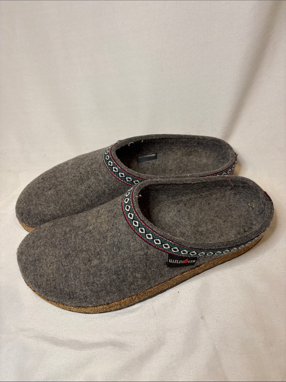 Haflinger Classic Wool Grizzly Clog Grey EU Size 43